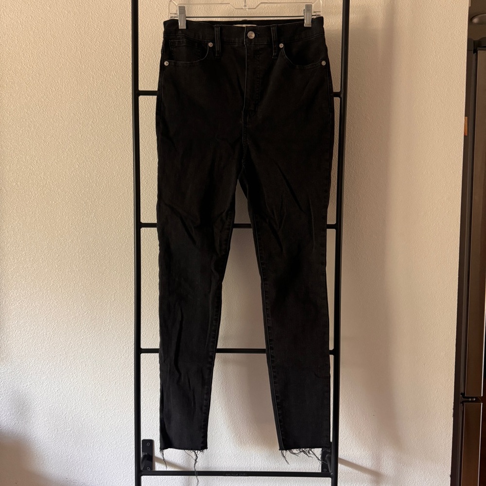 Madewell 11 inch high rise black skinny jeans